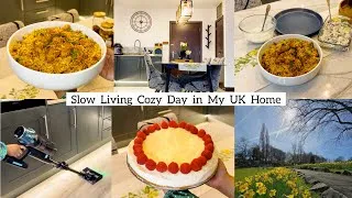 Thumbnail: Slow Living, Cozy Day in My UK Home 🇬🇧 | Housework Routine| Baking & Cleaning | 365 Chicken Biryani