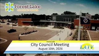 Thumbnail: Forest Lake City Council August 10th, 2026