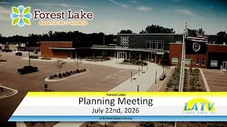Thumbnail: Forest Lake Planning Commission July 22nd, 2026