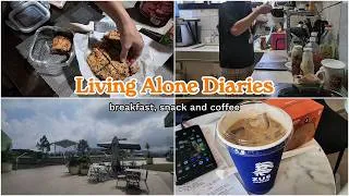 Thumbnail: Living Alone Diaries 🪴| healthy breakfast, homemade snack + coffee shop