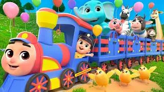 Thumbnail: Choo Choo Train with Safari and Farm Animals! + More Lalafun Nursery Rhymes & Kids Songs