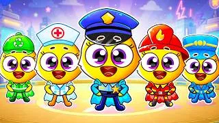 Thumbnail: Super Heroes Team - Firefighter, Policeman, Doctor + More Nursery Rhymes & Kids Songs by Lamba Lamby