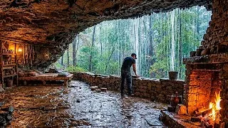 Thumbnail: I Built a Hidden Survival Shelter Under a Huge Rock in the Rain | FULL BUILD