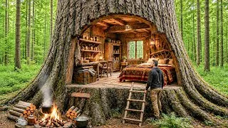 Thumbnail: I Built a Hidden Survival Shelter Inside a 1,000-Year-Old Giant Tree | FULL BUILD