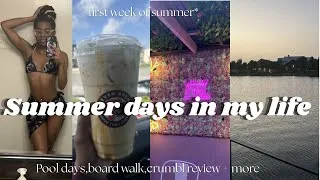 Thumbnail: SUMMER DAYS IN MY LIFE| pool days, trying 7brew, crumbl review, my sister got a piercing& board walk