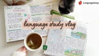 Thumbnail: Learn languages with me 🖋️📒 study vlog 🐈‍⬛
