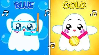 Thumbnail: The Colors Song! 🎵🌈 (I Am Silver, Now I'm Gold!) with LankyBox Ghosty