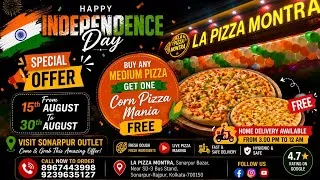 Thumbnail: 🇮🇳 Independence Day Special Offer 🍕 | Buy Any Medium Pizza & Get Corn Pizza Mania FREE lapizzamontra