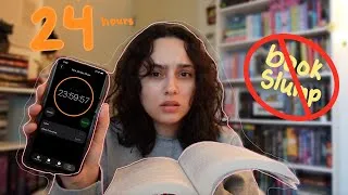 Thumbnail: giving myself 24 hours to get out of a book slump📚🚫 | 24 hour readathon