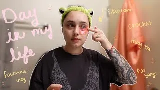 Thumbnail: day in my life🧸☕️ facetime vlog | chitchat, crochet projects, may tbr, skincare, fav songs etc.