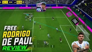 Thumbnail: 103 FREE Rodrigo De Paul Review 🔥 Best FREE CMF in eFootball 2026? | Full Gameplay Test