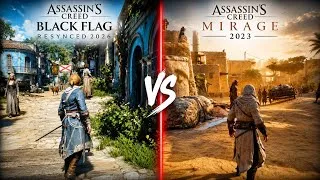 Thumbnail: Assassin's Creed Black Flag Resynced 2026 vs Assassin's Creed Mirage (2023) | Graphics Comparison |