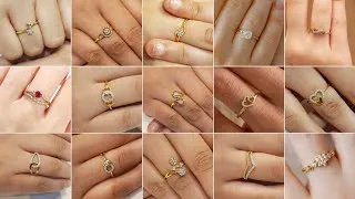 Thumbnail: Gold finger ring designs for ladies with price/ 1 gram gold finger ring designs/ casting ring design