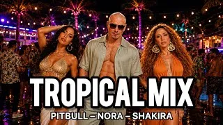 Thumbnail: Pitbull × Nora Fatehi × Shakira – MIDNIGHT FUEGO  | Anthem Summer Fiesta Vibe Hits 2026🌴