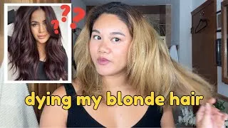 Thumbnail: blonde to dark hair: dying my hair at home