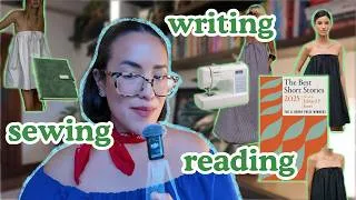 Thumbnail: a cozy week of hobbies✨ summer sewing series 🪡