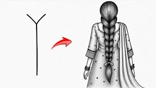 Thumbnail: Turn Y into Girl drawing | Girl drawing easy l easy drawing for beginners | Penci lsketch