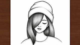 Thumbnail: How to draw girl with cap | Girl drawing easy l easy drawing for beginners | Pencil sketch