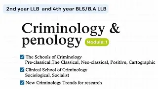 Thumbnail: Schools of Criminology  | Classical Positivist Neo-Classical Clinical #Criminology #llb 