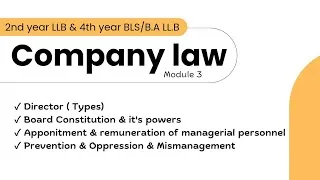Thumbnail: Company Law Module 3: Directors, Board Powers | Companies Act 2013 #companiesact2013