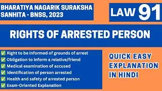 Thumbnail: Rights of Arrested Person | Sections 47 to 58 BNSS 2023 | LLB BALLB Judiciary UGC NET | LAW91