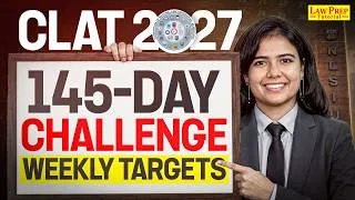 Thumbnail: CLAT 2027 145-Day Challenge 🚨 Weekly Study Plan | What You Must Complete Every Sunday