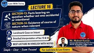 Thumbnail: L-16 BSA,2023 | section 13 and 14 of BSA | law with twins | llb | Ballb | Ccsu | MSU | hpu | CU | PU