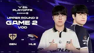 Thumbnail: GEN vs HLE | Upper Round 3 Game 2 | 2026 Wooribank LCK Playoffs