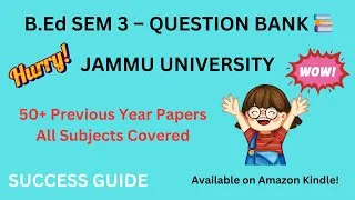 Thumbnail: Big Announcement: "Success Guide - Question Bank" for B.Ed Semester 3 (Jammu University) is Out Now!