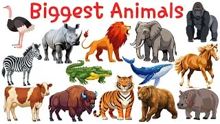 Thumbnail: Biggest Animals in English | Giant Animal Names for Kids & Beginners