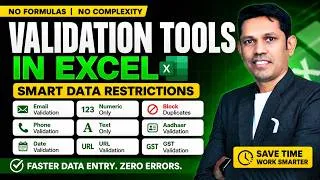 Thumbnail: Excel Data Validation in One Click 🤯 | Phone, Email, GST, Aadhaar & More