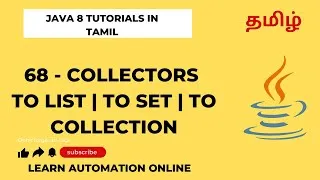 Thumbnail: Java8 | 68 | Collectors  | To List | To set | To Collection | Tamil