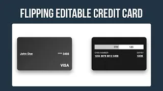 Thumbnail: HTML CSS JS Editable Credit Card UI – 3D Flip + Live Preview