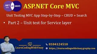 Thumbnail: Unit testing MVC App - Part 2 - Unit tests for Service layer