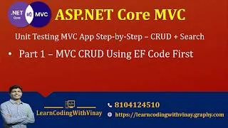 Thumbnail: Unit testing MVC App - Part 1- Implement CRUD + Search Functionality using Product model