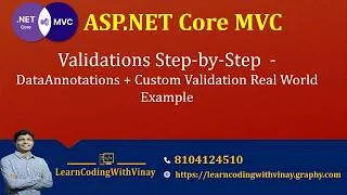 Thumbnail: ASP.NET Core MVC Validation Tutorial | Complete Guide with Real Examples