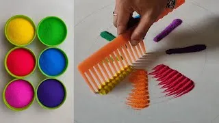Thumbnail: Satisfying Colors Rangolis Tricks with Comb!