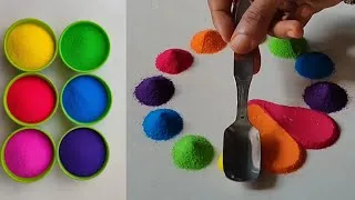 Thumbnail: Learn Colors Rainbow Designs & Rangoli Color Surprise with Designs, Relaxing & Satisfying! 🌈💖