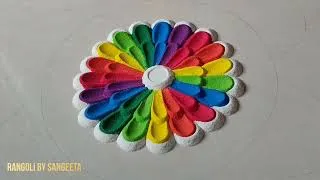 Thumbnail: Learn Colors Rangolis / Diwali Rangoli / Relaxing Colorful Art (complete tutorial) / Rangoli Easy-