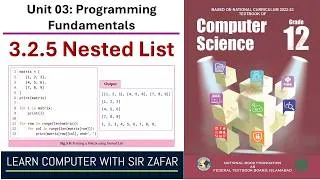 Thumbnail: Nested List | Unit 03 Programming Fundamentals | Computer Science Grade 12 | Federal Board Islamabad