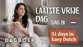 Thumbnail: Mijn Maand 🗓️ Dag 28 — Laatste vrije dag | Easy Dutch Diary · Slow Dutch for Beginners