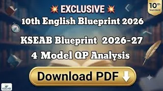 Thumbnail: 10th English blueprint 2026-27. KSEAB Model question paper analysis 2026 27 @learneasilyhub 