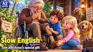 Thumbnail: Grandpa Couldn’t Walk… Then Tom and Anna Had an Amazing Idea! 😲 | Slow English Story (A2)