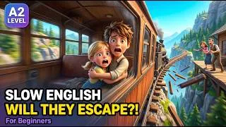 Thumbnail: The Train Is Breaking Down! 😱 | Slow English Listening Practice | A2 Level for Beginners