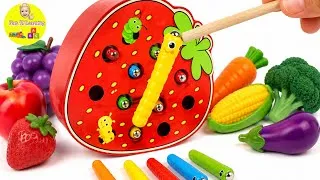 Thumbnail: Learn Colors with a Fun Surprise Strawberry 🍓| Fruits & Vegetables for Toddlers | Preschool Learning