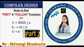 Thumbnail: Compiler Design Lecture 21(Part2)-Rules to find "FIRST" & "FOLLOW" functions | By Shivangi Bhadouria