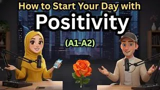 Thumbnail: How to Start Your Day with Positivity |English Speaking Practice |Learn English + Islamic Motivation