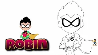 Thumbnail: How to Draw Robin from Teen Titans Go! ⚡ Easy Step-by-Step