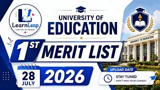 Thumbnail: University of Education 1st Merit List 2026 Uploaded | Check Your Merit Status Now