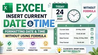 Thumbnail: How to Insert Current Date & Time in Excel (No Formula Needed)⏰